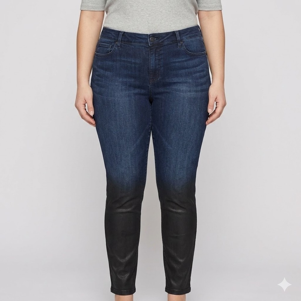 NYDJ Alina‎ Legging Coated Ombre Jeans Lift Tuck 16 Blue